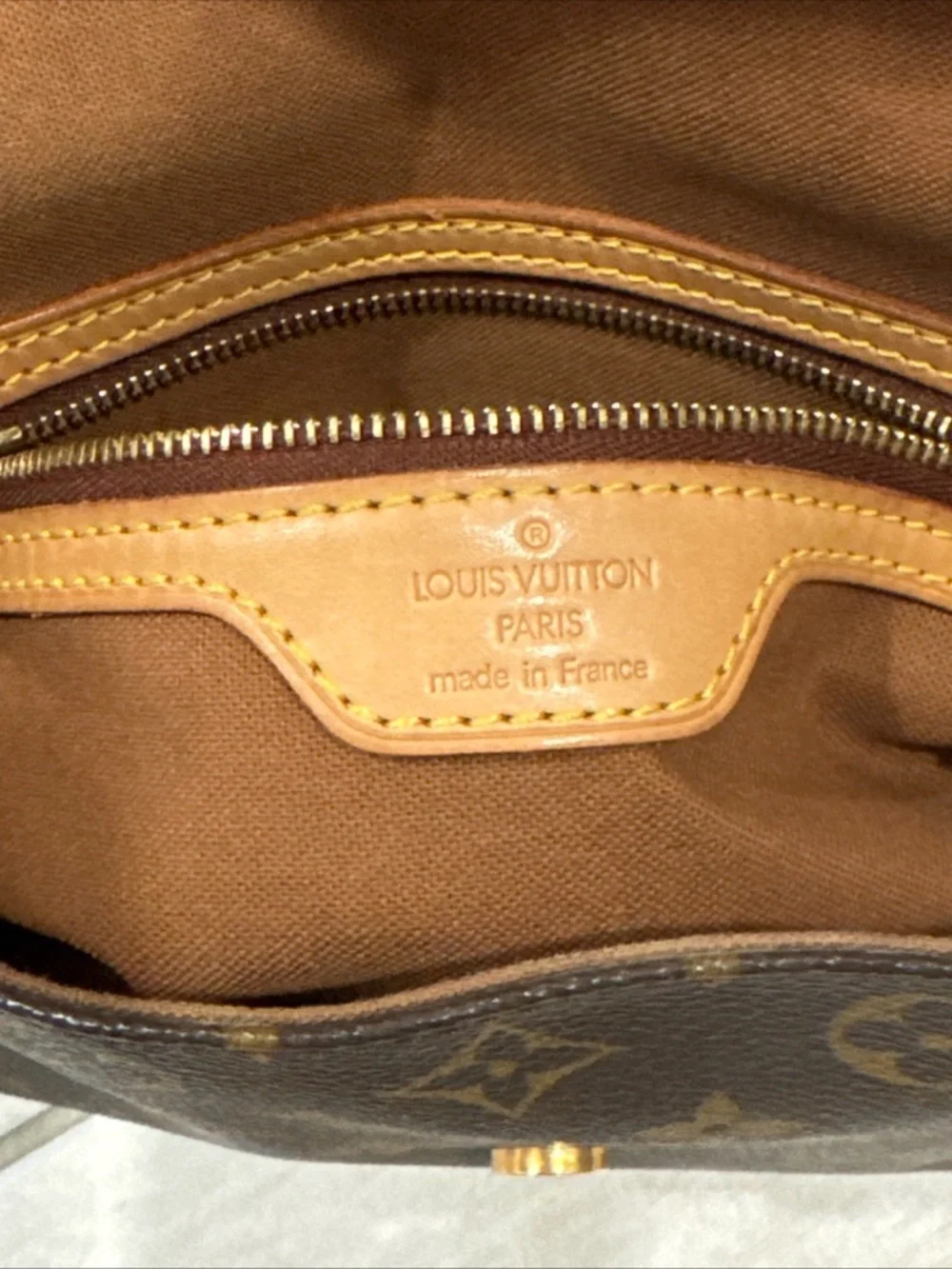 Louis Vuitton Vintage Monogram Flap Shoulder Bag Brown LV 2001 France
